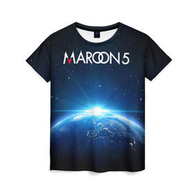 Женская футболка 3D с принтом Maroon 5 в Новосибирске, 100% полиэфир ( синтетическое хлопкоподобное полотно) | прямой крой, круглый вырез горловины, длина до линии бедер | adam | levine | maroon 5 | адам | левин | марун 5