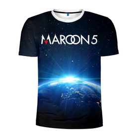 Мужская футболка 3D спортивная с принтом Maroon 5 в Новосибирске, 100% полиэстер с улучшенными характеристиками | приталенный силуэт, круглая горловина, широкие плечи, сужается к линии бедра | Тематика изображения на принте: adam | levine | maroon 5 | адам | левин | марун 5