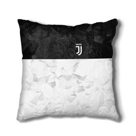 Подушка 3D с принтом Juventus 2018 Black and White в Новосибирске, наволочка – 100% полиэстер, наполнитель – холлофайбер (легкий наполнитель, не вызывает аллергию). | состоит из подушки и наволочки. Наволочка на молнии, легко снимается для стирки | Тематика изображения на принте: fc | juventus | спорт | спортивные | фк | футбол | футбольный клуб | ювентус