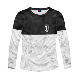 Женский лонгслив 3D с принтом Juventus 2018 Black and White в Новосибирске, 100% полиэстер | длинные рукава, круглый вырез горловины, полуприлегающий силуэт | Тематика изображения на принте: fc | juventus | спорт | спортивные | фк | футбол | футбольный клуб | ювентус