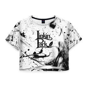 Женская футболка 3D укороченная с принтом Linkin Park в Новосибирске, 100% полиэстер | круглая горловина, длина футболки до линии талии, рукава с отворотами | chester bennington | linkin park | беннингтон честер | линкин парк