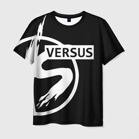 Мужская футболка 3D с принтом VERSUS в Новосибирске, 100% полиэфир | прямой крой, круглый вырез горловины, длина до линии бедер | battle | versus | батл | версус
