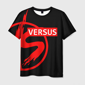 Мужская футболка 3D с принтом VERSUS BATTLE RED в Новосибирске, 100% полиэфир | прямой крой, круглый вырез горловины, длина до линии бедер | battle | versus | батл | версус