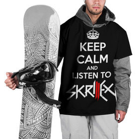 Накидка на куртку 3D с принтом Skrillex keep calm в Новосибирске, 100% полиэстер |  | dub step | dubstep | keep calm | skrillex | даб степ | дабстеп | диджей | драм энд басс | скрилекс