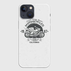 Чехол для iPhone 13 mini с принтом Vintage motocycle в Новосибирске,  |  | harley | motorbike | motorcycle | race | rider | ryder | skull | speed | байк | гонки | гонщик | мото | мотобайк | мотоцикл | райдер | скорость | харлей | череп