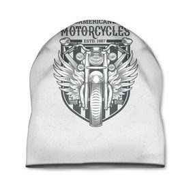 Шапка 3D с принтом Vintage motocycle 5 в Новосибирске, 100% полиэстер | универсальный размер, печать по всей поверхности изделия | harley | motorbike | motorcycle | race | rider | ryder | skull | speed | байк | гонки | гонщик | мото | мотобайк | мотоцикл | райдер | скорость | харлей | череп