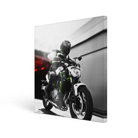 Холст квадратный с принтом Kawasaki в Новосибирске, 100% ПВХ |  | motorbike | motorcycle | race | rider | ryder | speed | yamaha | байк | гонки | гонщик | кавасаки | мото | мотобайк | мотоцикл | райдер | скорость | ямаха