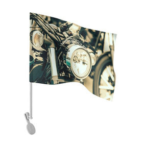 Флаг для автомобиля с принтом Vintage motocycle в Новосибирске, 100% полиэстер | Размер: 30*21 см | Тематика изображения на принте: harley | motorbike | motorcycle | race | rider | ryder | speed | байк | гонки | гонщик | мото | мотобайк | мотоцикл | райдер | скорость | харлей