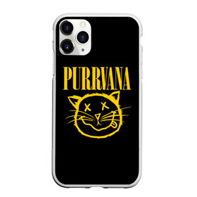 Чехол для iPhone 11 Pro матовый с принтом Purrvana в Новосибирске, Силикон |  | nirvana | мурвана | нирвана