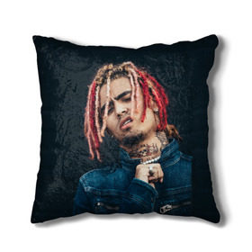 Подушка 3D с принтом Lil Pump в Новосибирске, наволочка – 100% полиэстер, наполнитель – холлофайбер (легкий наполнитель, не вызывает аллергию). | состоит из подушки и наволочки. Наволочка на молнии, легко снимается для стирки | esketit | esskeetit | gang | lil | pump | rap | качер | лил | маленький | насос | памп | репер | рэпер | рэппер | с дредами | эшкере | эшкерее | эшкереее | эшкерееее | эщкере | эщкерее | эщкереее | эщкерееее