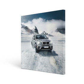 Холст квадратный с принтом BMW X5 в Новосибирске, 100% ПВХ |  | auto | race | авто | автомобиль | бмв | бумер | бэха | гонки | марка | машина