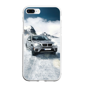 Чехол для iPhone 7Plus/8 Plus матовый с принтом BMW X5 в Новосибирске, Силикон | Область печати: задняя сторона чехла, без боковых панелей | auto | race | авто | автомобиль | бмв | бумер | бэха | гонки | марка | машина