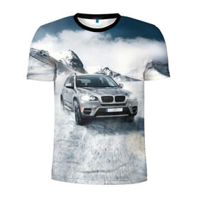 Мужская футболка 3D спортивная с принтом BMW X5 в Новосибирске, 100% полиэстер с улучшенными характеристиками | приталенный силуэт, круглая горловина, широкие плечи, сужается к линии бедра | auto | race | авто | автомобиль | бмв | бумер | бэха | гонки | марка | машина