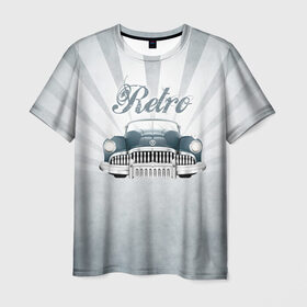 Мужская футболка 3D с принтом Ретро стайл 2 в Новосибирске, 100% полиэфир | прямой крой, круглый вырез горловины, длина до линии бедер | auto | race | авто | автомобиль | гонки | классика | марка | машина | ретро