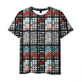 Мужская футболка 3D с принтом Twenty One Pilots Pattern в Новосибирске, 100% полиэфир | прямой крой, круглый вырез горловины, длина до линии бедер | rock | t.o.p. | top | twenty one pilots | рок