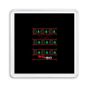 Магнит 55*55 с принтом Свитер Twenty One Pilots в Новосибирске, Пластик | Размер: 65*65 мм; Размер печати: 55*55 мм | rock | t.o.p. | top | twenty one pilots | рок