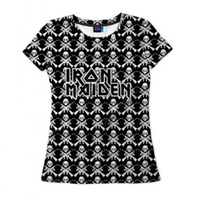 Женская футболка 3D с принтом Iron Maiden в Новосибирске, 100% полиэфир ( синтетическое хлопкоподобное полотно) | прямой крой, круглый вырез горловины, длина до линии бедер | iron maiden | адриан смит | айрон мейден | гроза | группа | дэйв мюррей | железная дева | ирон майден | метал | мрачный | музыка | песни | рок | стив харрис | тяжелый | флаг | хеви | хевиметал