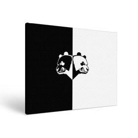 Холст прямоугольный с принтом Панда в Новосибирске, 100% ПВХ |  | бамбук | бамбуковый медведь | белый | голова | два | животное | злость | красная книга | крутой | мишка | оскал | панда | прикольный | тату | цвета | чб | черный | ярость