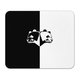 Коврик прямоугольный с принтом Панда в Новосибирске, натуральный каучук | размер 230 х 185 мм; запечатка лицевой стороны | бамбук | бамбуковый медведь | белый | голова | два | животное | злость | красная книга | крутой | мишка | оскал | панда | прикольный | тату | цвета | чб | черный | ярость