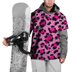 Накидка на куртку 3D с принтом Розовый леопард в Новосибирске, 100% полиэстер |  | гепард | леопард
