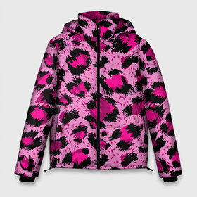 Мужская зимняя куртка 3D с принтом Розовый леопард в Новосибирске, верх — 100% полиэстер; подкладка — 100% полиэстер; утеплитель — 100% полиэстер | длина ниже бедра, свободный силуэт Оверсайз. Есть воротник-стойка, отстегивающийся капюшон и ветрозащитная планка. 

Боковые карманы с листочкой на кнопках и внутренний карман на молнии. | гепард | леопард