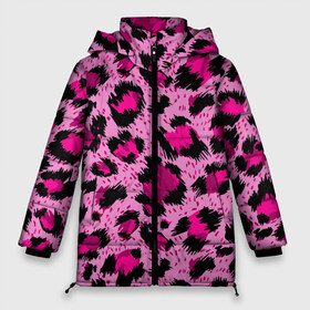 Женская зимняя куртка 3D с принтом Розовый леопард в Новосибирске, верх — 100% полиэстер; подкладка — 100% полиэстер; утеплитель — 100% полиэстер | длина ниже бедра, силуэт Оверсайз. Есть воротник-стойка, отстегивающийся капюшон и ветрозащитная планка. 

Боковые карманы с листочкой на кнопках и внутренний карман на молнии | гепард | леопард