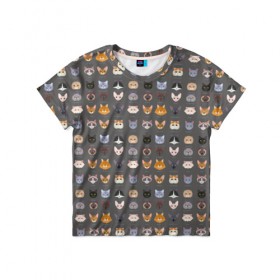 Детская футболка 3D с принтом Коты_8 в Новосибирске, 100% гипоаллергенный полиэфир | прямой крой, круглый вырез горловины, длина до линии бедер, чуть спущенное плечо, ткань немного тянется | Тематика изображения на принте: киса домашние животные | кот | котик | котики | коты | кошка | кошки