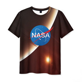 Мужская футболка 3D с принтом NASA SPACE в Новосибирске, 100% полиэфир | прямой крой, круглый вырез горловины, длина до линии бедер | Тематика изображения на принте: galaxy | nasa | space | астрономия | известные | космос | наса | планеты | сатурн