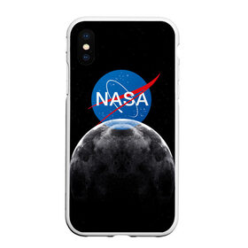 Чехол для iPhone XS Max матовый с принтом NASA MOON в Новосибирске, Силикон | Область печати: задняя сторона чехла, без боковых панелей | galaxy | moon | nasa | space | астрономия | известные | космос | луна | наса | планет