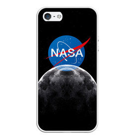Чехол для iPhone 5/5S матовый с принтом NASA MOON в Новосибирске, Силикон | Область печати: задняя сторона чехла, без боковых панелей | galaxy | moon | nasa | space | астрономия | известные | космос | луна | наса | планет