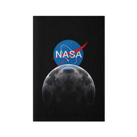 Обложка для паспорта матовая кожа с принтом NASA MOON в Новосибирске, натуральная матовая кожа | размер 19,3 х 13,7 см; прозрачные пластиковые крепления | Тематика изображения на принте: galaxy | moon | nasa | space | астрономия | известные | космос | луна | наса | планет
