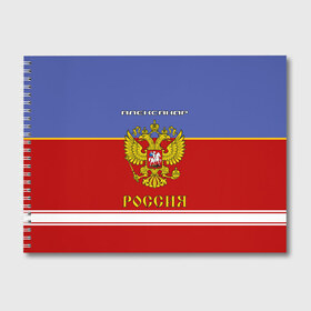 Альбом для рисования с принтом Хоккеист Александр в Новосибирске, 100% бумага
 | матовая бумага, плотность 200 мг. | russia | александр | герб | золотой | игра | красно | надпись | россии | российска | россия | русская | русский | рф | санек | саня | саша | сборная | синяя | форма | хоккей | хоккейная