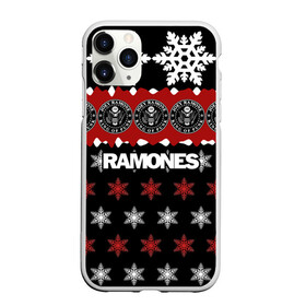 Чехол для iPhone 11 Pro матовый с принтом Праздничный Ramones в Новосибирске, Силикон |  | Тематика изображения на принте: ramones | группа | джонни | джоуи | ди ди томми | знак | красный | марк | надпись | новогодний | новый год | панк | поп | праздник | раманес | раманэс | рамон | рамонес | рамонэс | рамоун | рамоунз | рамоунс