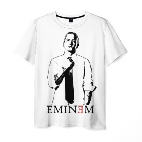 Мужская футболка 3D с принтом Eminem в Новосибирске, 100% полиэфир | прямой крой, круглый вырез горловины, длина до линии бедер | actor | american rapper | composer | eminem | music | rap | record producer | актёр | американский | композитор | музыка | музыкальный продюсер | рэп | рэпер