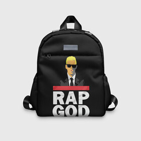 Детский рюкзак 3D с принтом Rap God Eminem в Новосибирске, 100% полиэстер | лямки с регулируемой длиной, сверху петелька, чтобы рюкзак можно было повесить на вешалку. Основное отделение закрывается на молнию, как и внешний карман. Внутри дополнительный карман. По бокам два дополнительных кармашка | actor | american rapper | composer | eminem | music | rap | rap god | record producer |   | актёр | американский | композитор | музыка | музыкальный продюсер | рэп | рэпер
