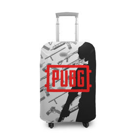 Чехол для чемодана 3D с принтом PUBG WEAPONS в Новосибирске, 86% полиэфир, 14% спандекс | двустороннее нанесение принта, прорези для ручек и колес | playerunknowns battlegrounds | pubg