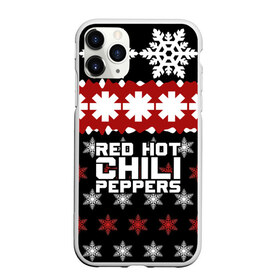 Чехол для iPhone 11 Pro матовый с принтом Праздничный RHCP в Новосибирске, Силикон |  | red hot chili peppers | rhcp | альтернативный | группа | джош клингхоффер | знак | красные острые перцы чили | красный | метал | надпись | новогодний | новый год | праздник | ред хот ч | рождество | рок | рхчп | рэп