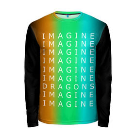 Мужской лонгслив 3D с принтом IMAGINE DRAGONS в Новосибирске, 100% полиэстер | длинные рукава, круглый вырез горловины, полуприлегающий силуэт | evolve | imagine dragons | new age | вокалист | группа | драгонс | известные | личности | надписи | реп | рок | триколор | фирменные цвета | яркие