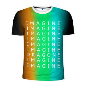 Мужская футболка 3D спортивная с принтом IMAGINE DRAGONS в Новосибирске, 100% полиэстер с улучшенными характеристиками | приталенный силуэт, круглая горловина, широкие плечи, сужается к линии бедра | evolve | imagine dragons | new age | вокалист | группа | драгонс | известные | личности | надписи | реп | рок | триколор | фирменные цвета | яркие