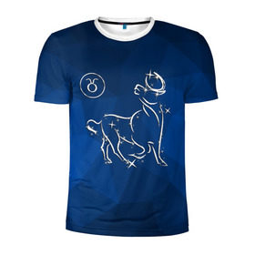 Мужская футболка 3D спортивная с принтом Телец в Новосибирске, 100% полиэстер с улучшенными характеристиками | приталенный силуэт, круглая горловина, широкие плечи, сужается к линии бедра | taurus | звезды | знаки зодиака | космос | созвездие | телец