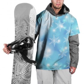 Накидка на куртку 3D с принтом Волшебство Нового года в Новосибирске, 100% полиэстер |  | елка | зима | мороз | новый год | снег | снежинки