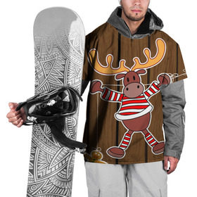 Накидка на куртку 3D с принтом Мастерская Деда Мороза в Новосибирске, 100% полиэстер |  | Тематика изображения на принте: зима | игрушки | лед | лось | олень | праздник | рога | снежинка | узор | украшения
