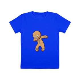 Детская футболка хлопок с принтом Печенька НОВЫЙ ГОД DAB в Новосибирске, 100% хлопок | круглый вырез горловины, полуприлегающий силуэт, длина до линии бедер | 