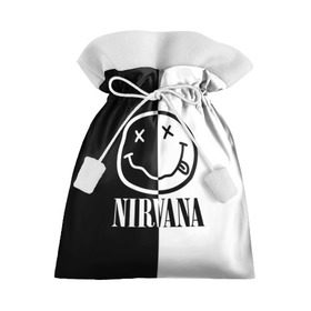 Подарочный 3D мешок с принтом Nirvana в Новосибирске, 100% полиэстер | Размер: 29*39 см | cobain | kurt | nirvana | альтернативный | гранж | грол | группа | дональд | кобейн | курт | музыка | музыкант | надпись | нервана | нирвана | новоселич | певец | рок | смайл | смайлик | солист | язык
