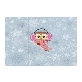 Магнитный плакат 3Х2 с принтом Милая совушка в Новосибирске, Полимерный материал с магнитным слоем | 6 деталей размером 9*9 см | owl | pattern | абстракция | арт | животный | зима | милые | птицы | снег | снежинки | совы | текстура | узор