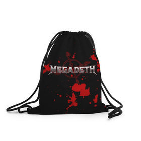 Рюкзак-мешок 3D с принтом Megadeth в Новосибирске, 100% полиэстер | плотность ткани — 200 г/м2, размер — 35 х 45 см; лямки — толстые шнурки, застежка на шнуровке, без карманов и подкладки | megadet | megadeth | группа | дирк вербурен | дэвид эллефсон | дэйв мастейн | кико лоурейро | мегадет | мегадетх | метал | рок | трэш | трэшметал | тяжелый | хард | хардрок | хеви | хевиметал