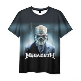 Мужская футболка 3D с принтом Megadeth в Новосибирске, 100% полиэфир | прямой крой, круглый вырез горловины, длина до линии бедер | megadeth |   megadet | группа | дирк вербурен | дэвид эллефсон | дэйв мастейн | кико лоурейро | мегадет | мегадетх | метал | рок | трэш | трэшметал | тяжелый | хард | хардрок | хеви | хевиметал