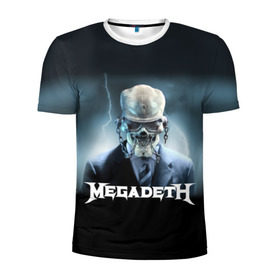 Мужская футболка 3D спортивная с принтом Megadeth в Новосибирске, 100% полиэстер с улучшенными характеристиками | приталенный силуэт, круглая горловина, широкие плечи, сужается к линии бедра | megadeth |   megadet | группа | дирк вербурен | дэвид эллефсон | дэйв мастейн | кико лоурейро | мегадет | мегадетх | метал | рок | трэш | трэшметал | тяжелый | хард | хардрок | хеви | хевиметал