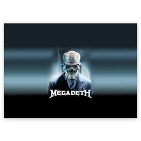 Поздравительная открытка с принтом Megadeth в Новосибирске, 100% бумага | плотность бумаги 280 г/м2, матовая, на обратной стороне линовка и место для марки
 | megadeth |   megadet | группа | дирк вербурен | дэвид эллефсон | дэйв мастейн | кико лоурейро | мегадет | мегадетх | метал | рок | трэш | трэшметал | тяжелый | хард | хардрок | хеви | хевиметал