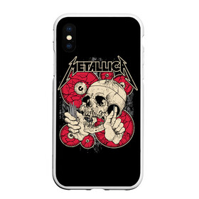 Чехол для iPhone XS Max матовый с принтом Metallica в Новосибирске, Силикон | Область печати: задняя сторона чехла, без боковых панелей | american | band | cliff burton | dave mustaine | hard | james hatfield | jason newsted | kirk hammett | lars ulrich | metal | metallica | robert trujillo | rock | ron mcgowney | thrash | американская | джеймс хэтфилд | ларс ул | метал группа | трэш метал 